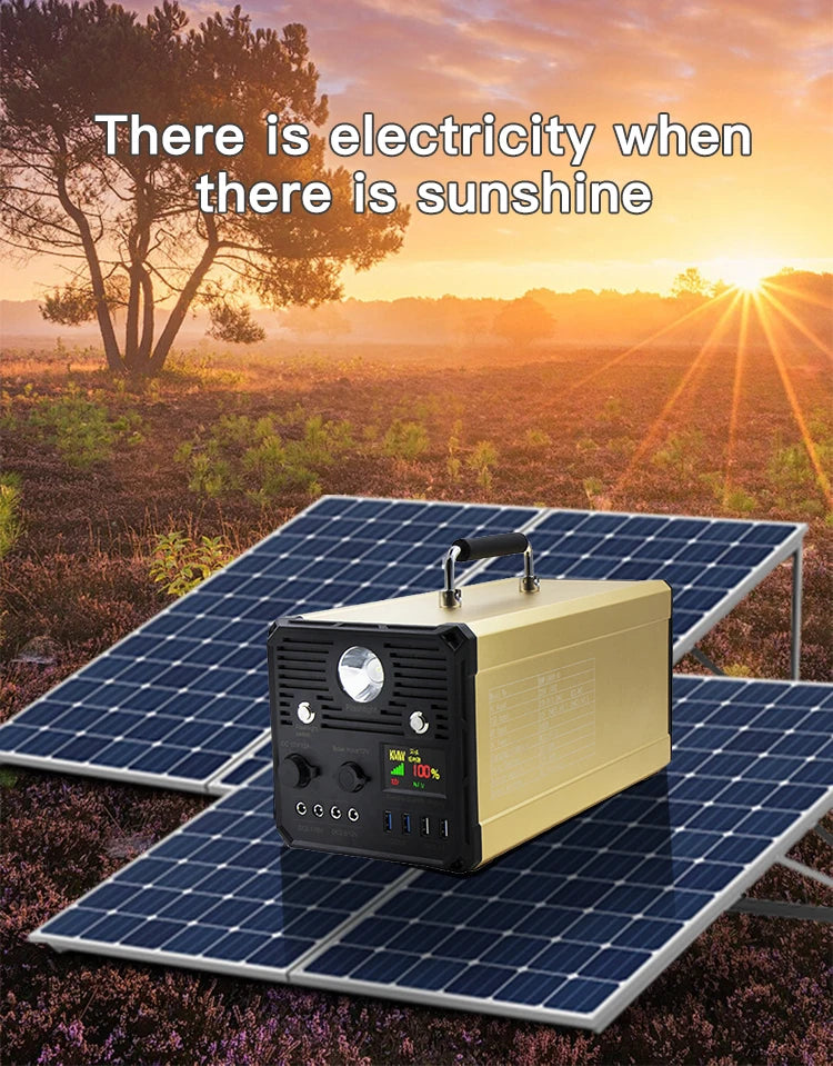 Solar Generator 3.7v120000mah Outdoor Camping Lithium 110v 1000w220 Volt Power Bank Portable Power Station-3