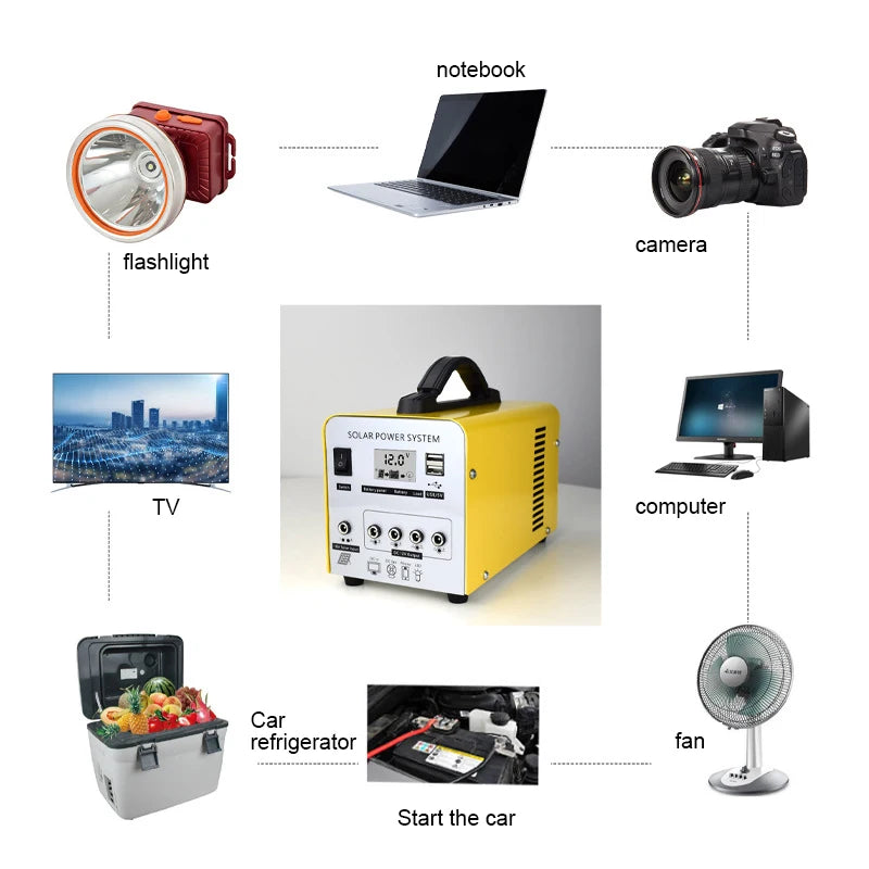 Outdoor Solar Rechargeable Generator Portable Power Station BT Music Radio Player Camping Travel Fishing Power Station Portable-2