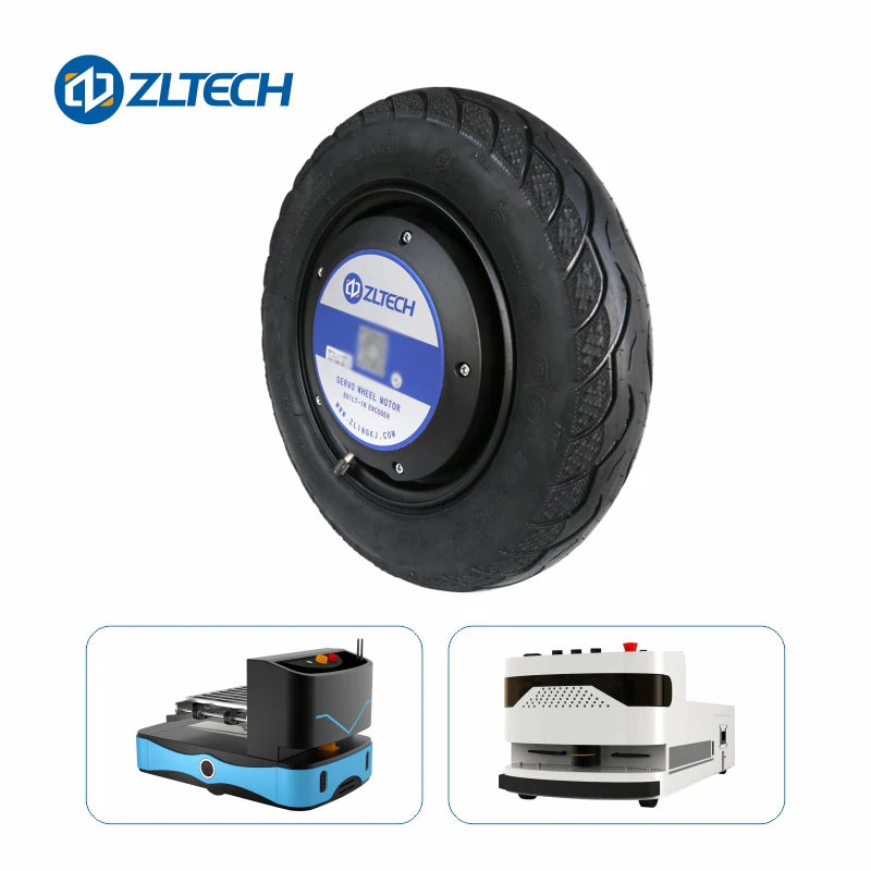 ZLTECH 14inch 48V 150RPM 800W 300kg IP65 Waterproof BLDC Wheel Hub Servo Motor with Rubber Pneumatic Tyre for Agricultural Robot-4