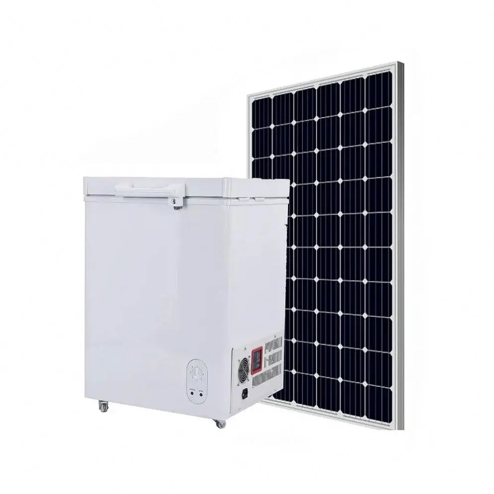 Single Double Door 12V 24V Solar Panel Energy Powered Freezer Refrigerator Fridge Solar System for Refrigerator-0