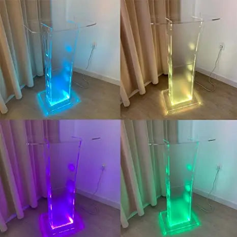 Acrylic Pulpit for Churches Acrylic Podium Stand With LED Lights Acrylic Lectern-3