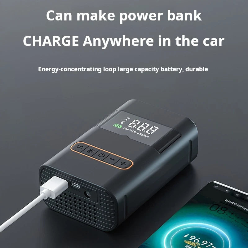 YOSOVLAMP Portable Car Inflation Pump Intelligent Lighting Wireless Digital Display Car air Pump Electric Vehicle Tire air Pump-2