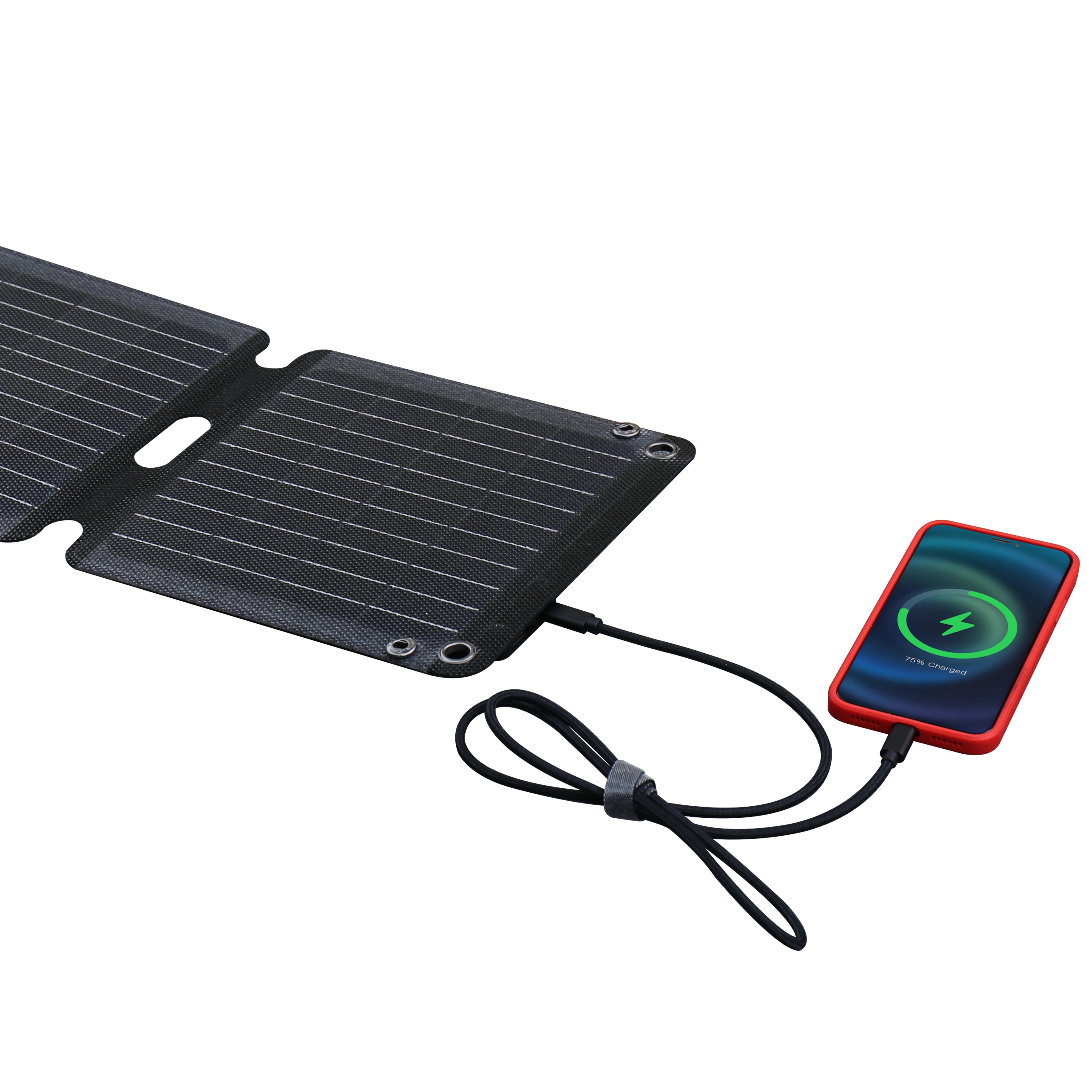 Portable 21W Solar Panel Energy System Rain Resistance ETFE Laminated Material Compatible with Camping Outdoor Product-3