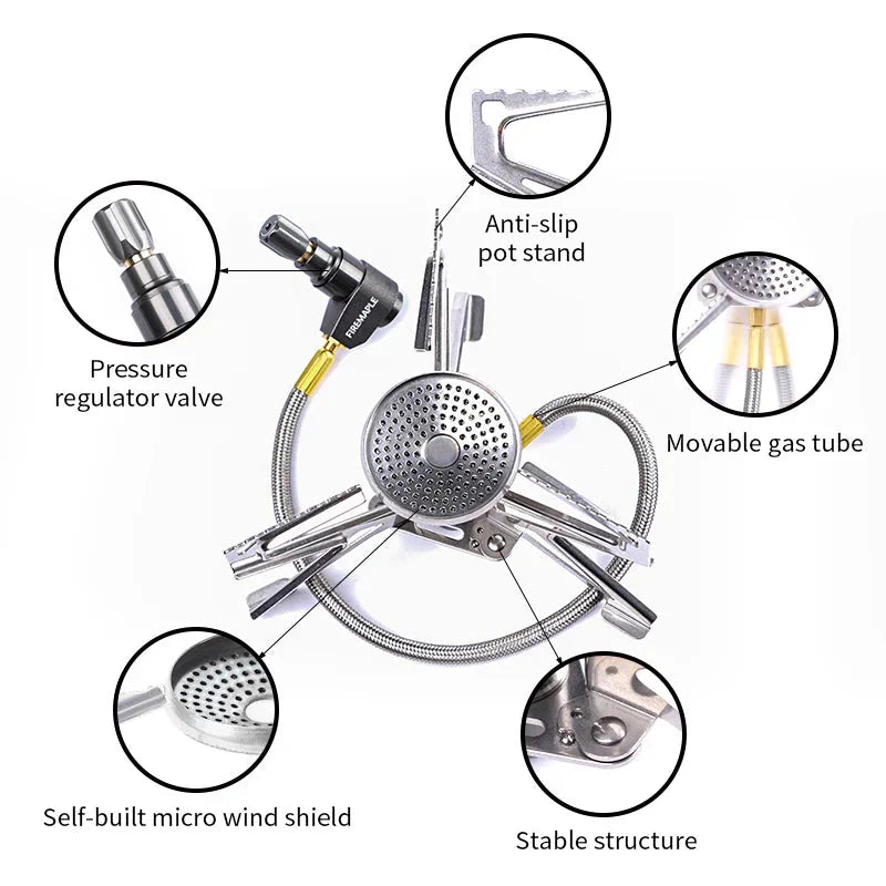 2900W Pressure Regulator Camping Stove Silver-1
