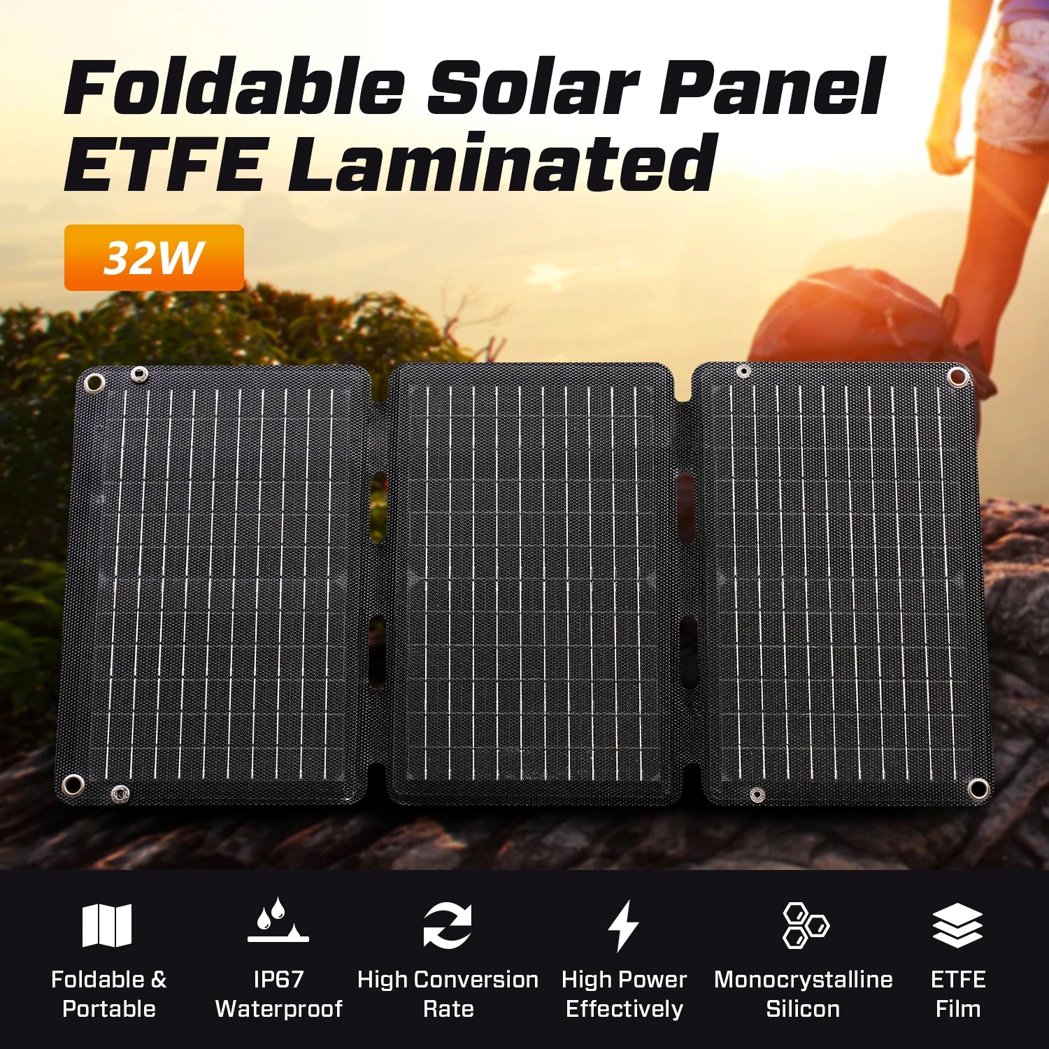 Portable Solar Panel Foldable 30W Flexible Solar Panel for Outdoor Charging Made in China-4