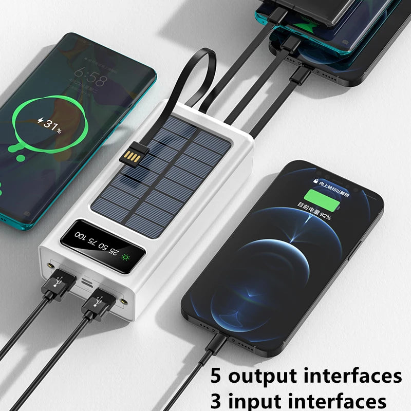 Wholesale Charger Travel Powerbank Led Solar Power Bank Portable 30000mah Power Bank Solar-1