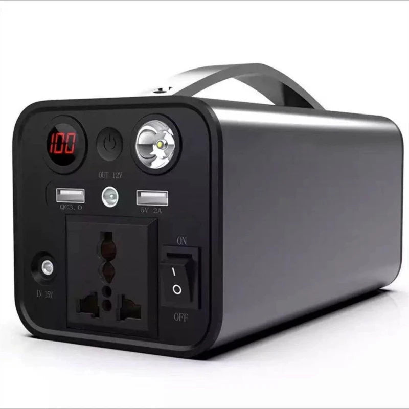 166Wh Portable Power Station 45000mAh Solar Generators Lithium Battery Power Supply with 110V AC Outlet, 2 DC Ports, 4 USB Ports-0