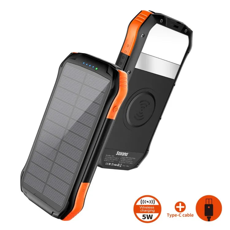 16000mAh Solar Power Bank Shockproof PD18W Portable Battery IP65 Waterproof Wireless Battery-1