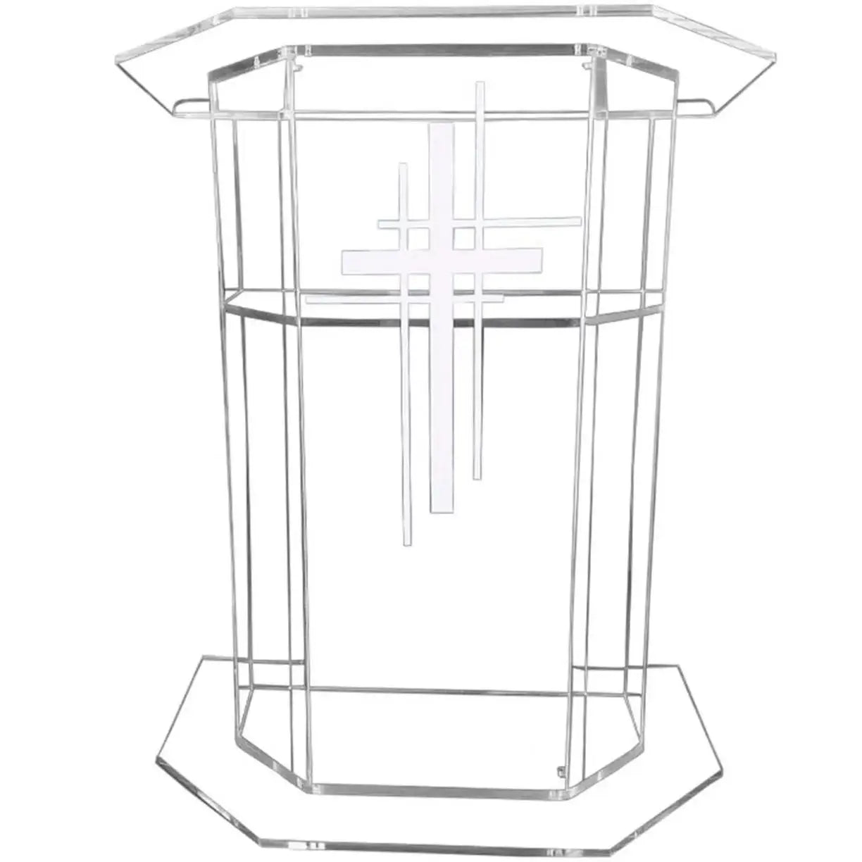 Modern Style Blue Acrylic Podium Desk for Commercial Use-Versatile Furniture for Schools MC Weddings Hotels Supermarkets-0