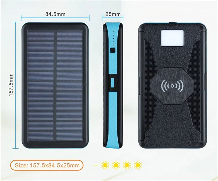 Detachable Solar Panel  Wireless Charger 20000mah Portable Power Bank Folding Camping Solar Panels-10