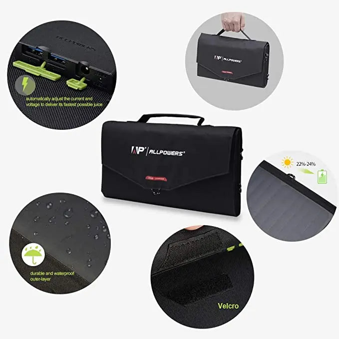 Portable Solar Panel 60W (Dual 5v USB+18v DC Output) Monocrystalline Solar Charger Foldable Solar Panel for Laptop-3