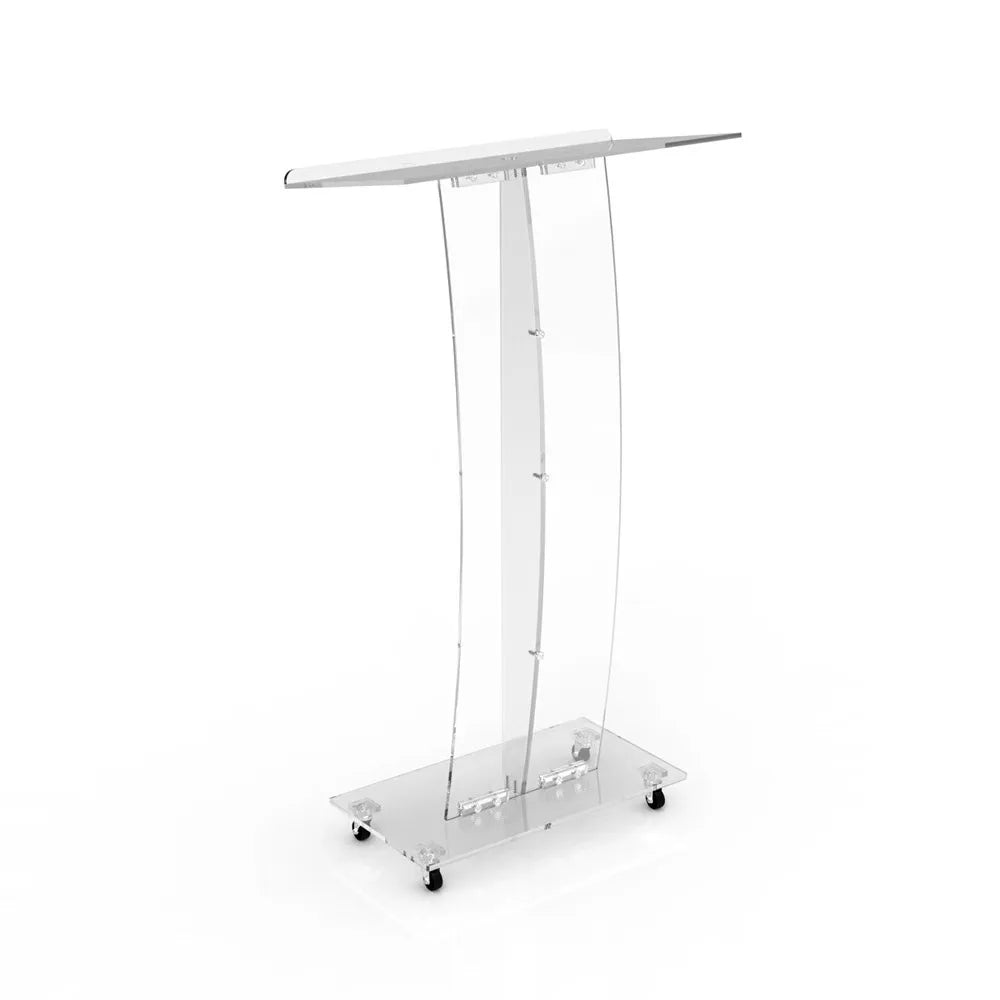 Creative Transparent Acrylic Podium Desk Assembly MC School Lecture Platform Customization-5