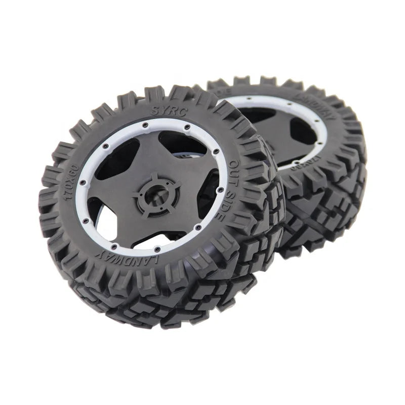 2pcs SY ROVAN Front Tires & Wheels Spare Parts for 1/5 SY HPI KM BAJA 5B RC Car Parts-2