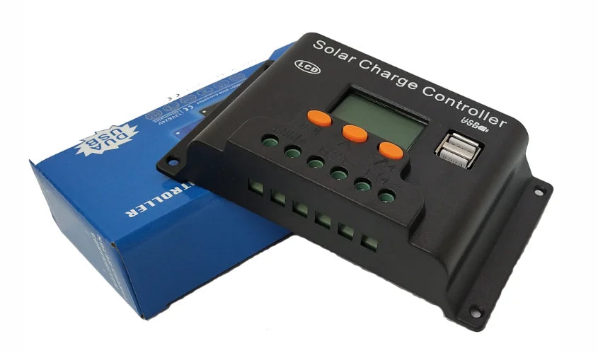 Intelligent Solar Charge Controller 12v/24v 10A 20A 30 a PWM Solar Controller for Solar Panels with LCD Display-1
