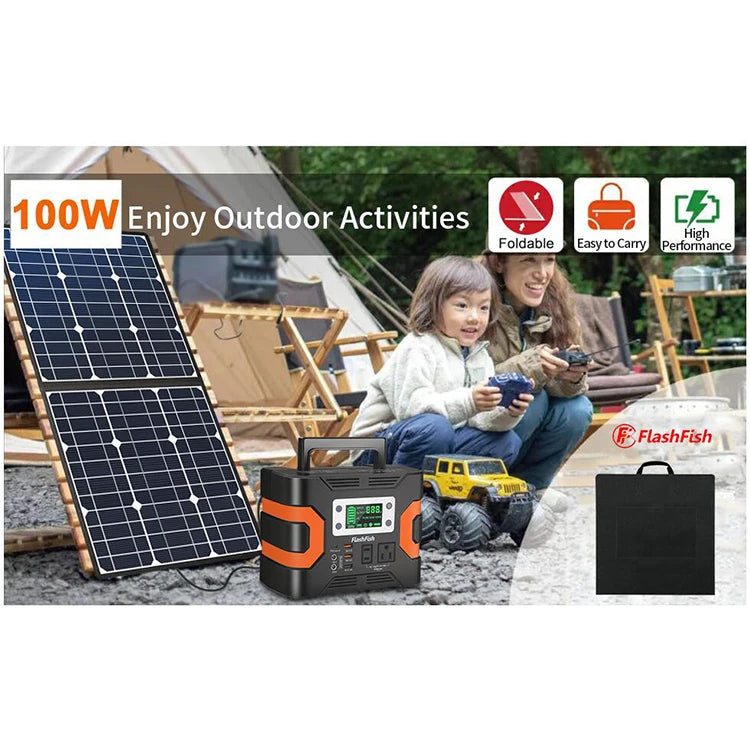 Free Shipping USA Warehouse Delivery FF Flashfish 18V 50W Watt Folding Foldable Portable Solar Panels for Outdoor Camping-2