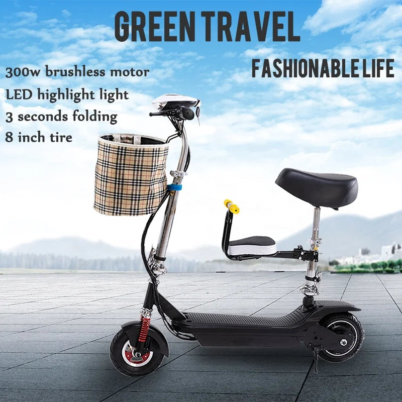 Electric Two-wheel Scooter for Adults & Kids Foldable 36V 250-300W with 20-25km Range-4
