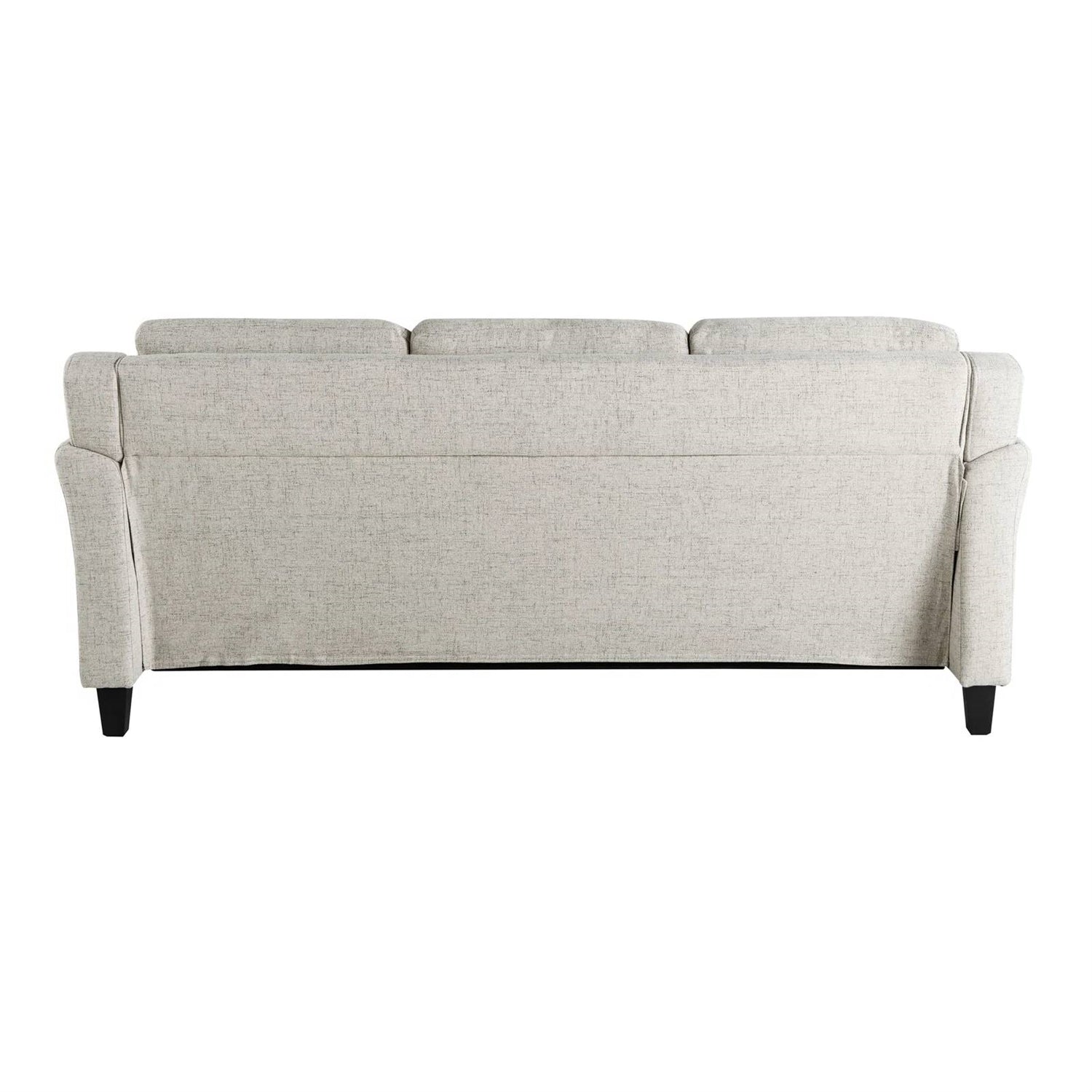 Modern 3-Seater Upholstered Sofa in Cream Microfiber with Button Tufted Cushions-4