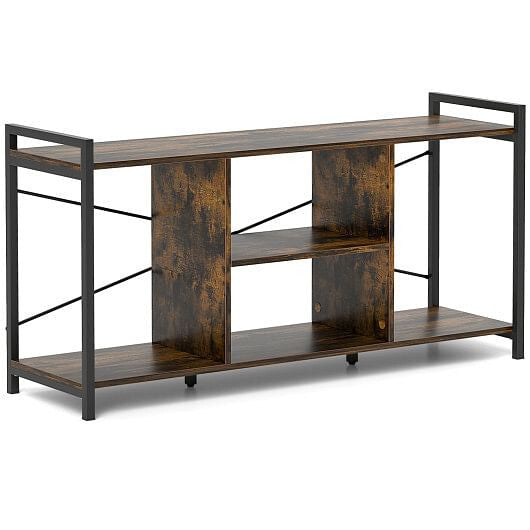 TV Stand for 55 Inch TVs Industrial Entertainment Center-Rustic Brown-4