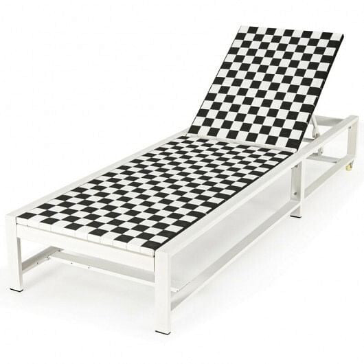 Patio Adjustable Reclining Chair Lounge Chair Chaise for Garden Deck Wheel-4