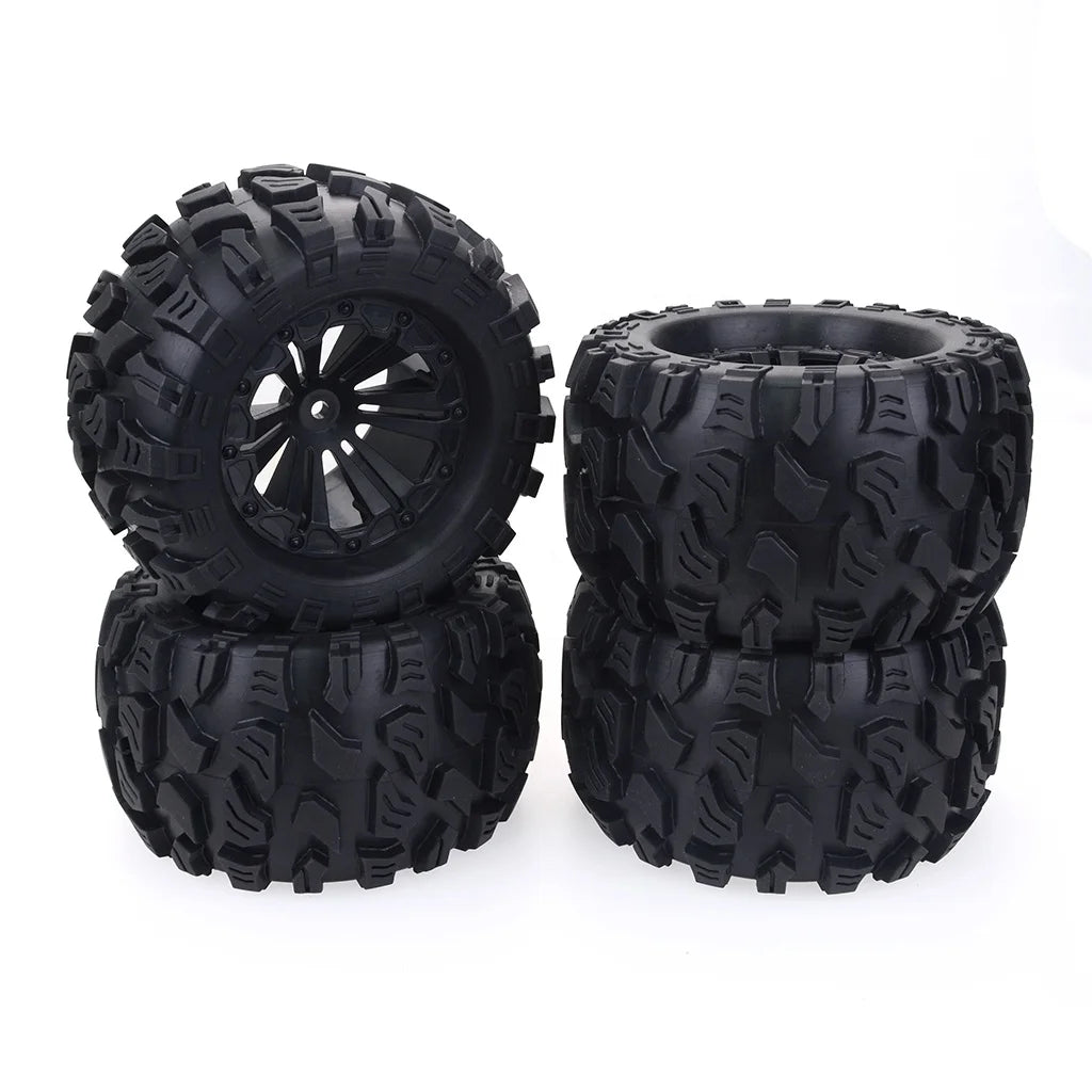 4PCS 125Mm 1/10 Monster Truck Tire & Wheel Hex 12Mm for Tamiya Kyosho HPI HSP Savage XS TM Flux LRP-0