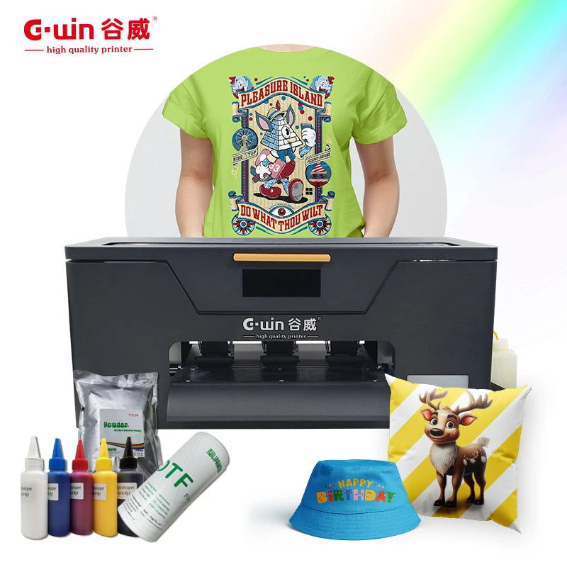 Gwin X300 Mini A3 13inch DTF Printer with Easy-to-Operate White Ink Circulation System Clothes Cloth CMYKW Ink 1-Year Warranty-5