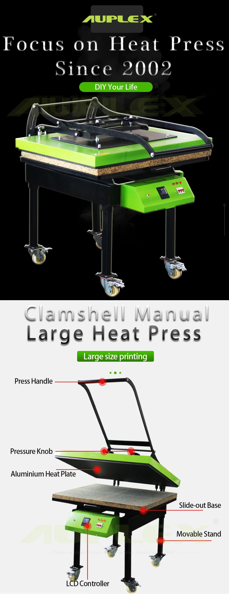 Auplex 100 X 120 110watts Heat Press Machine Manual Press Machine with Digital Sensors Auto Heat Press-5