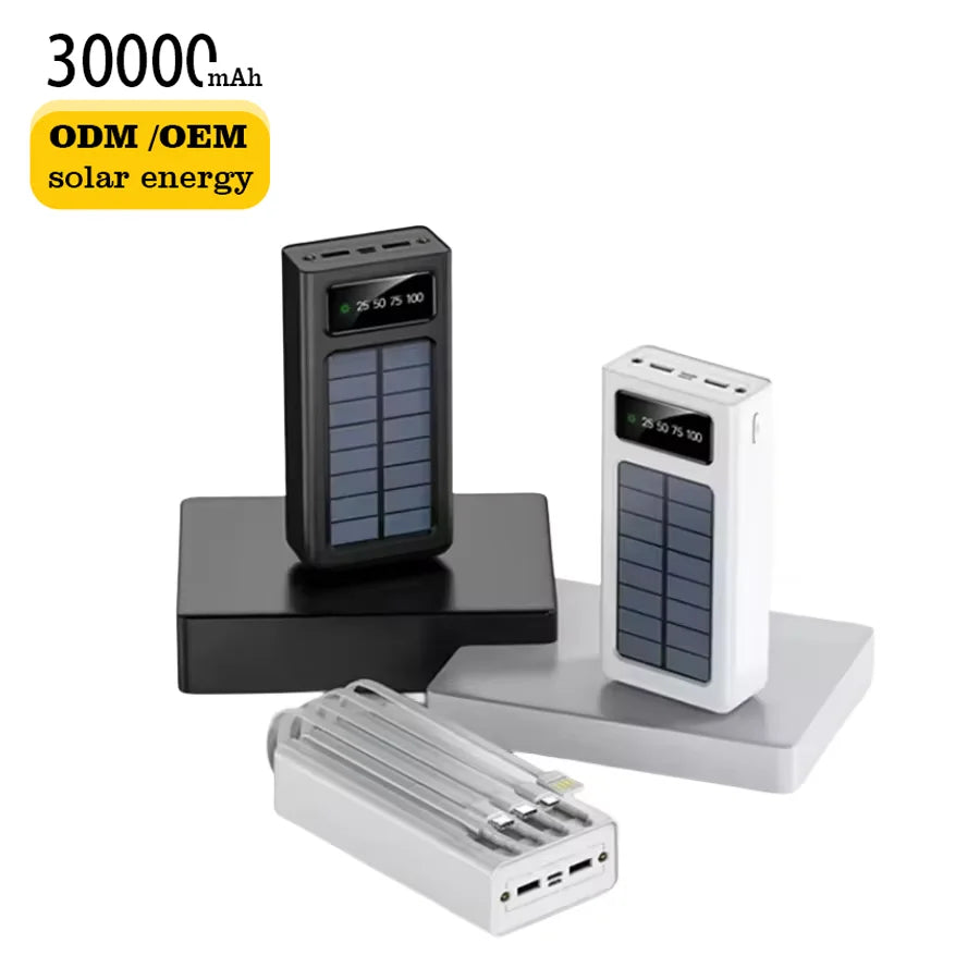 Wholesale Charger Travel Powerbank Led Solar Power Bank Portable 30000mah Power Bank Solar-0