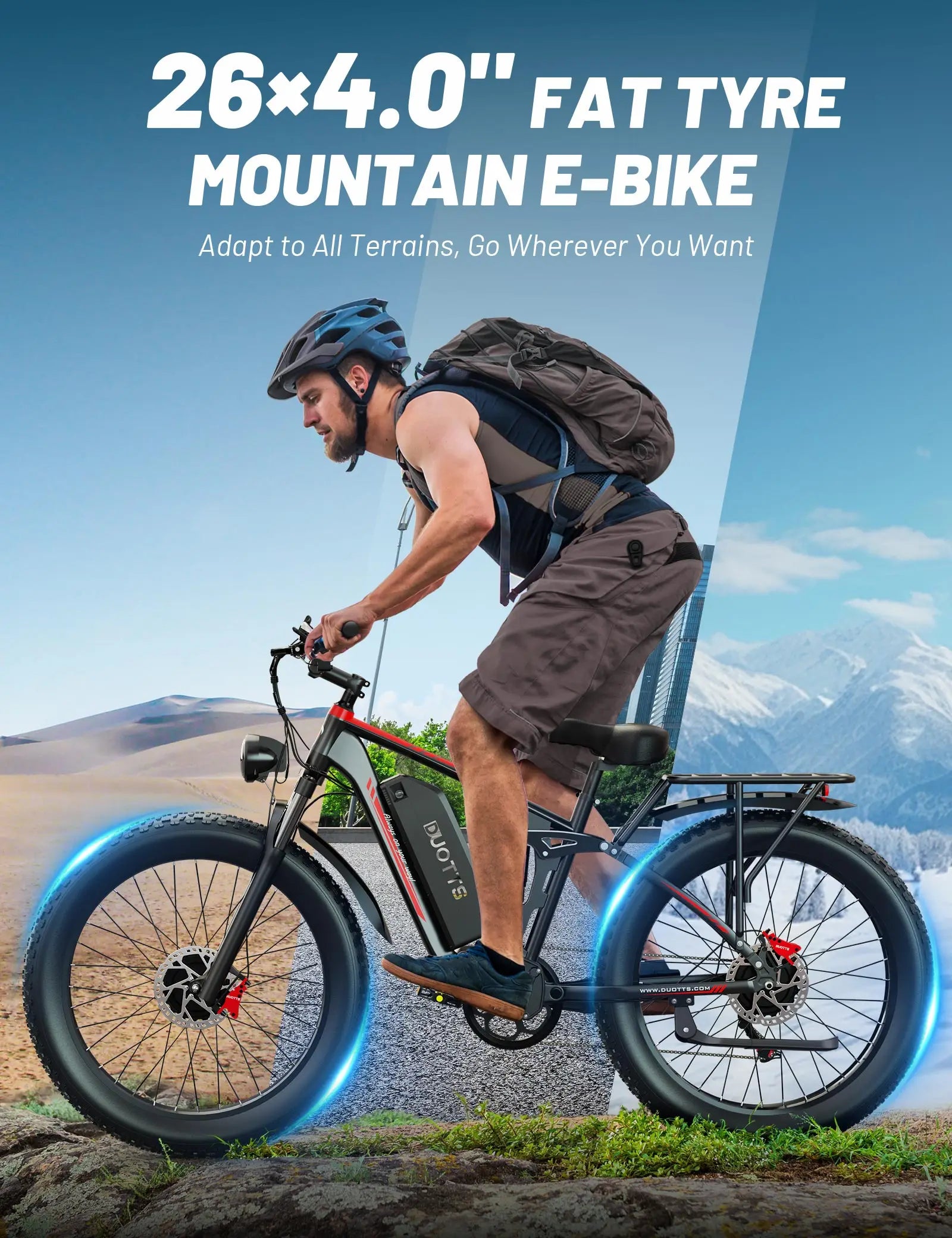 EU Warehouse DUOTTS S26 Dual Motor Electric Bicycle Fat Tire 48V 20AH Battery Ebike All Terrain Mountain Bike-5