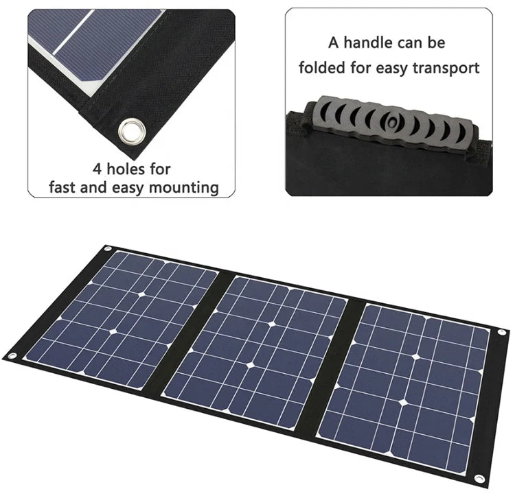 High Efficiency Mini Outdoor Portable Solar Panel 12v 18V  50w Foldable Solar Panels Flexible 60Watt 100watt for Camping Rving-3
