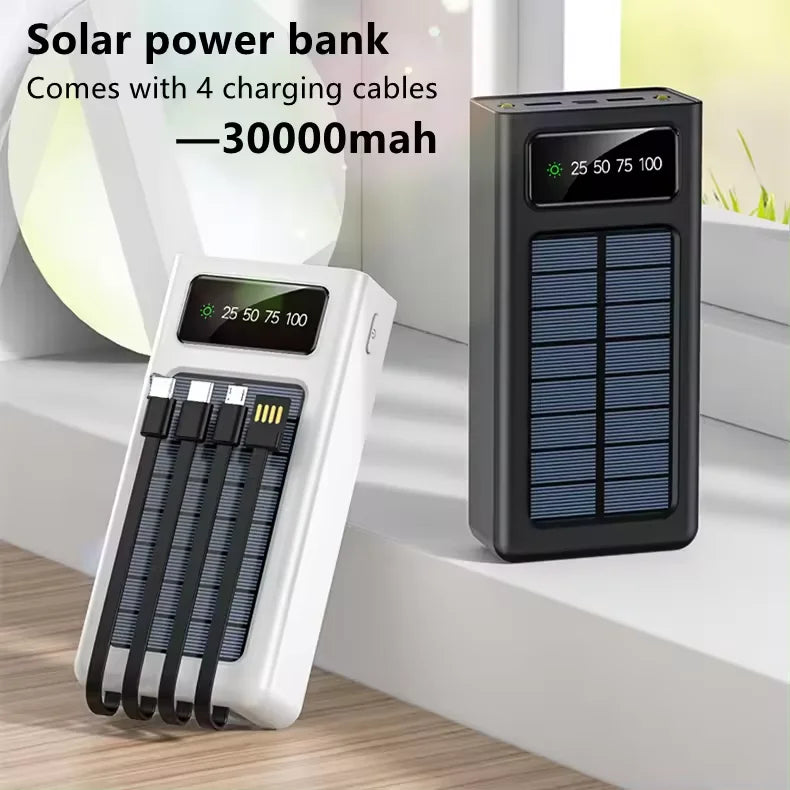 Wholesale Charger Travel Powerbank Led Solar Power Bank Portable 30000mah Power Bank Solar-3