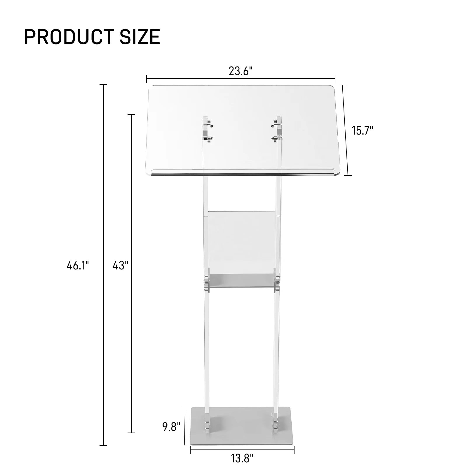 Modern Transparent C1rylic Podium Factory Direct Sales for Church School Supermarket Hotel-for Speech Platform or Conference-5