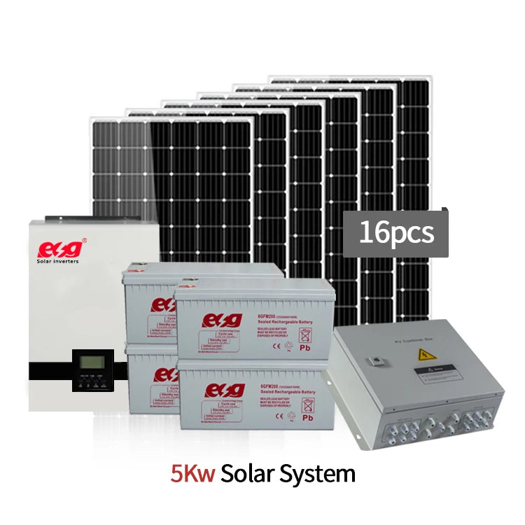 ESG Solar Energy System Home Hybrid Solar Power Systems 1KW 5KW 10KW 20KW Off Grid Solar Panel 5 kw Solar System-5