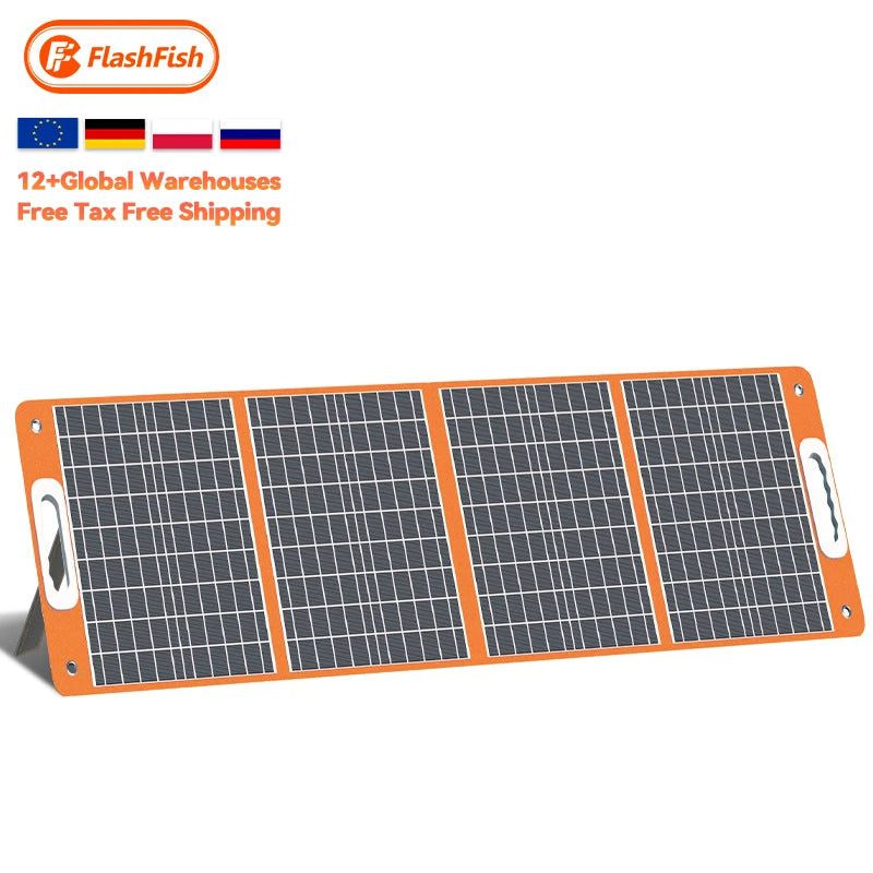Flashfish Free Shipping Global Multi Warehouse Delivery High Efficiency Lightweight Outdoor Camping 100w Portable Solar Panel-0