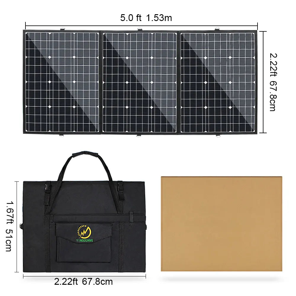 180W Foldable Solar Panel with Water Resistant Mono-Crystalline Battery Charger for Outdoor Use-5