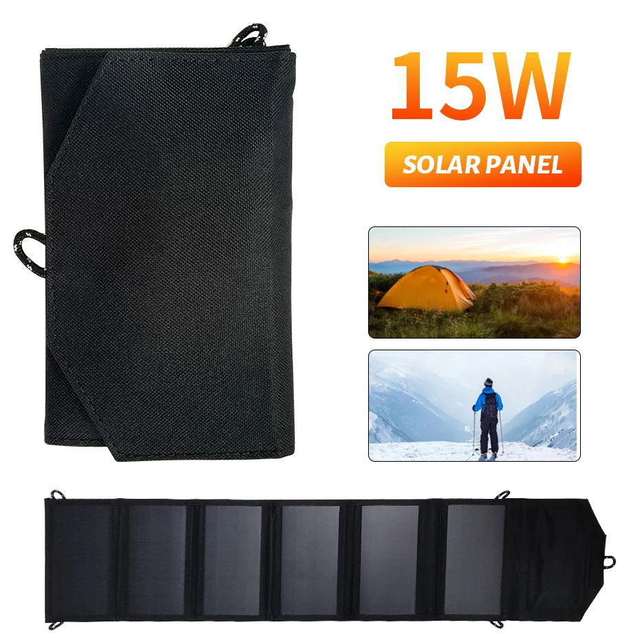 Outdoor Sunpower Foldable Solar Panel Cells 5V USB Portable Solar Charger Battery for Mobile Phone Traveling Camping Hiking-1