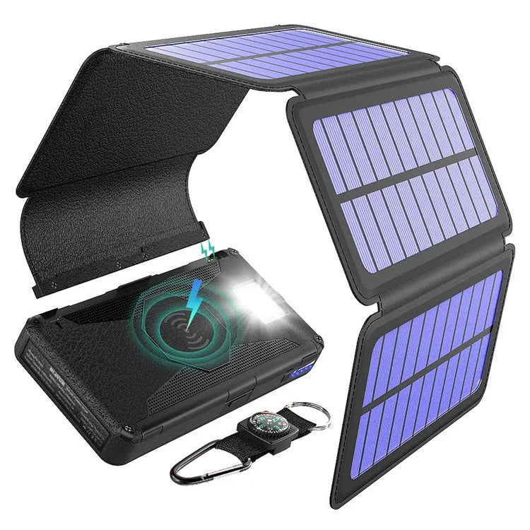 Detachable Solar Panel  Wireless Charger 20000mah Portable Power Bank Folding Camping Solar Panels-0