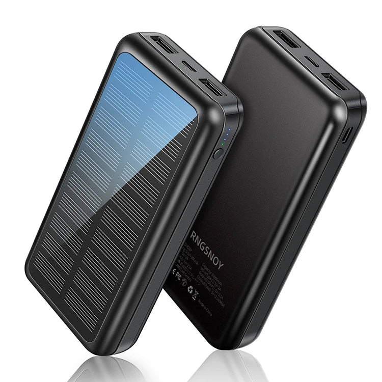 Brand Rngsnoy 2025 New Product Portable Solar Panel Charger 20000mAh Large Capacity Dual USB Smart Phone Mobile Solar Power Bank-0