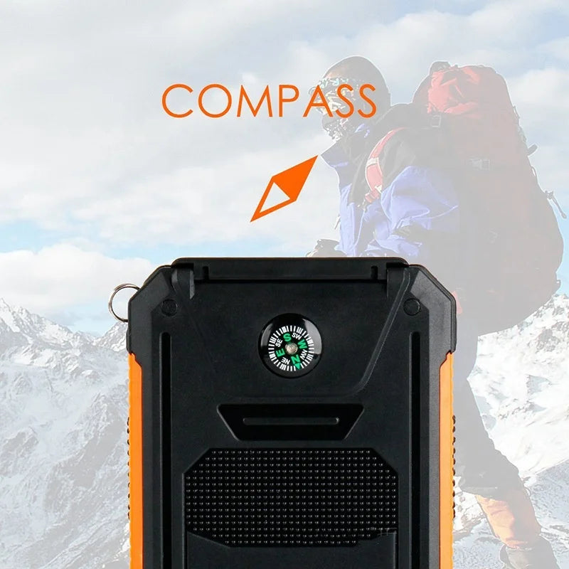 Portable Waterproof 20000mAh S11 Solar Powerbank with LED Light Dual USB Mobile Phone Charger External Battery Pack Powerbanks-5