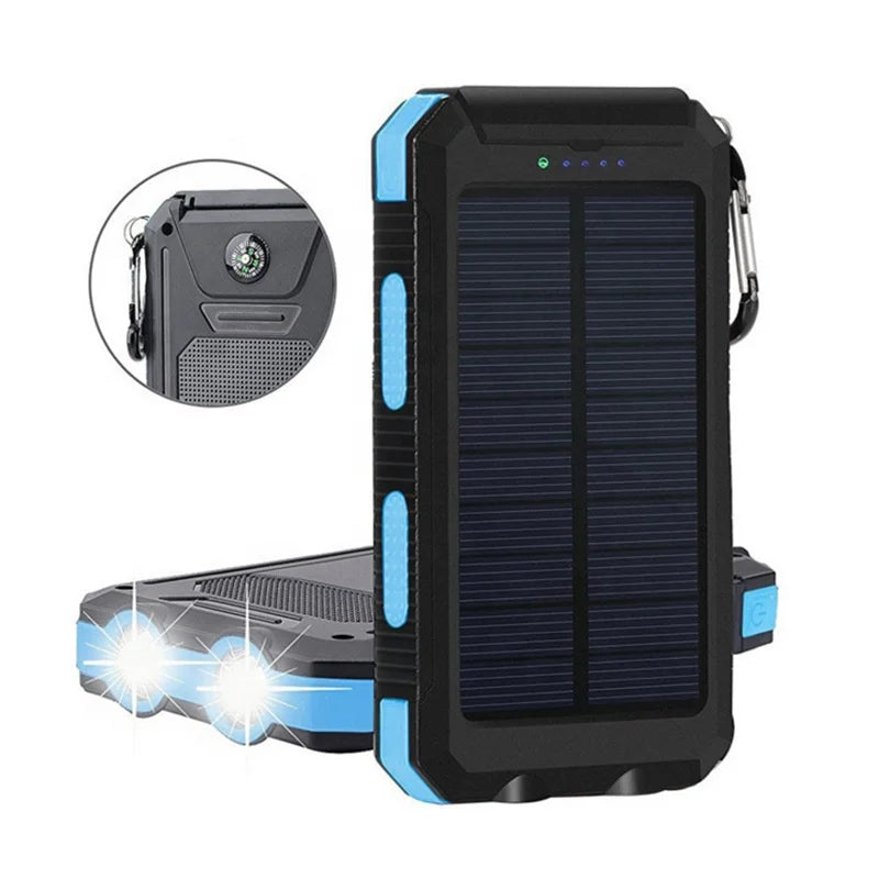 Portable Waterproof 20000mAh S11 Solar Powerbank with LED Light Dual USB Mobile Phone Charger External Battery Pack Powerbanks-0