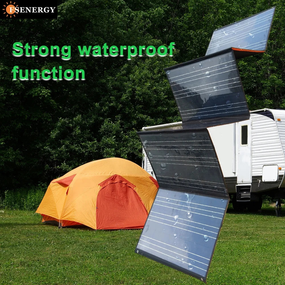 400W Foldable Roof Monocrystalline Solar Panel FSENERGY for RV and Electric Car 21% Efficiency DC/USB Connector-4