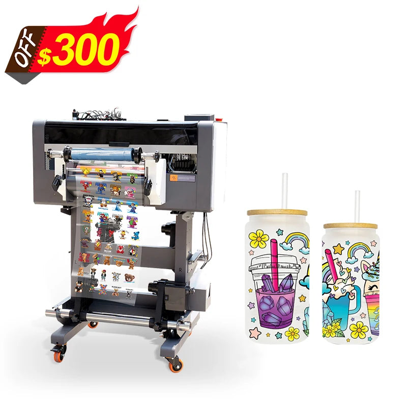 Rainbow A3 Printer DTF UV New Model UV DTF Printing Machine with Laminator 2 in 1 UV Flatbed Printer-0
