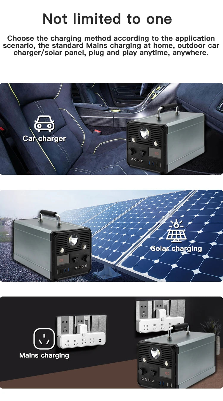 Multifunction 1000w 12v Portable Solar Generator Charging Mobile Power Supply Portable Power Station-4