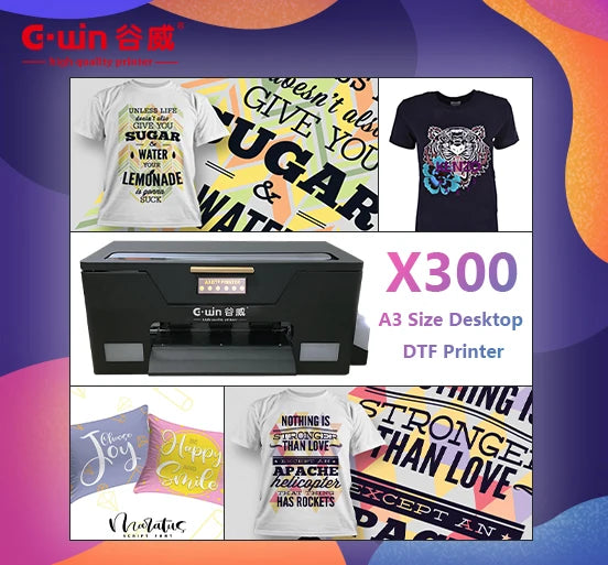 Gwin X300 Mini A3 13inch DTF Printer with Easy-to-Operate White Ink Circulation System Clothes Cloth CMYKW Ink 1-Year Warranty-2