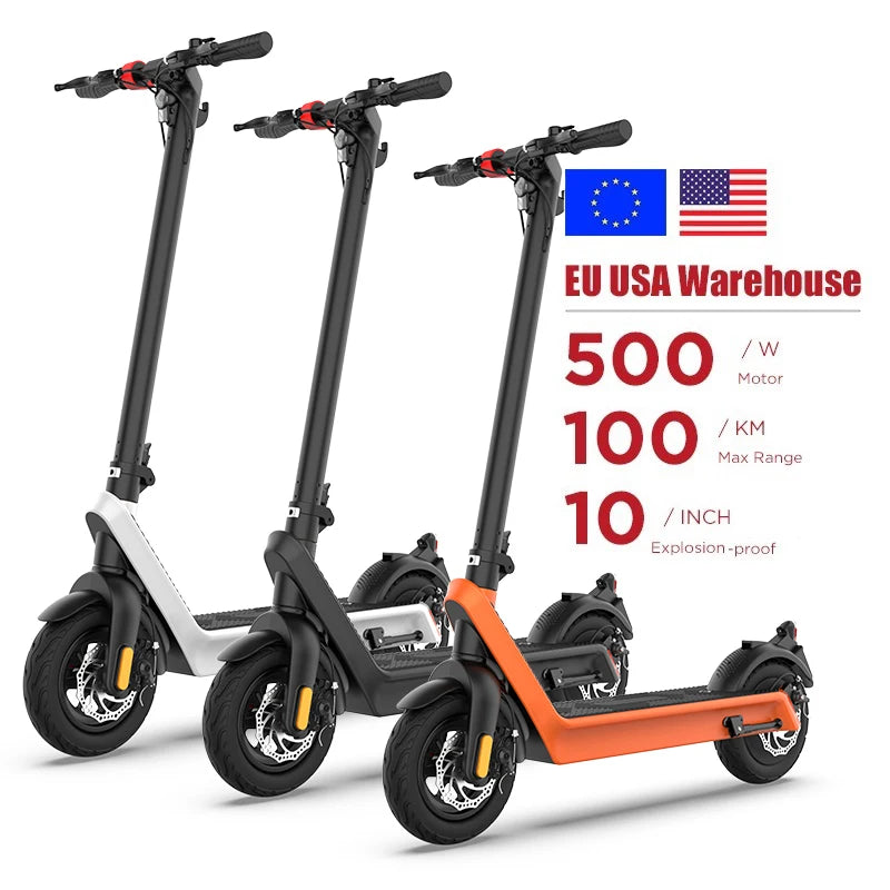 EU USA Stock HX X9 Max Scooter Electrico 10inch Ultra Wide Tubeless Tire 40 Mph Electrical Scooter 1000 Watt Electric Scooters-1