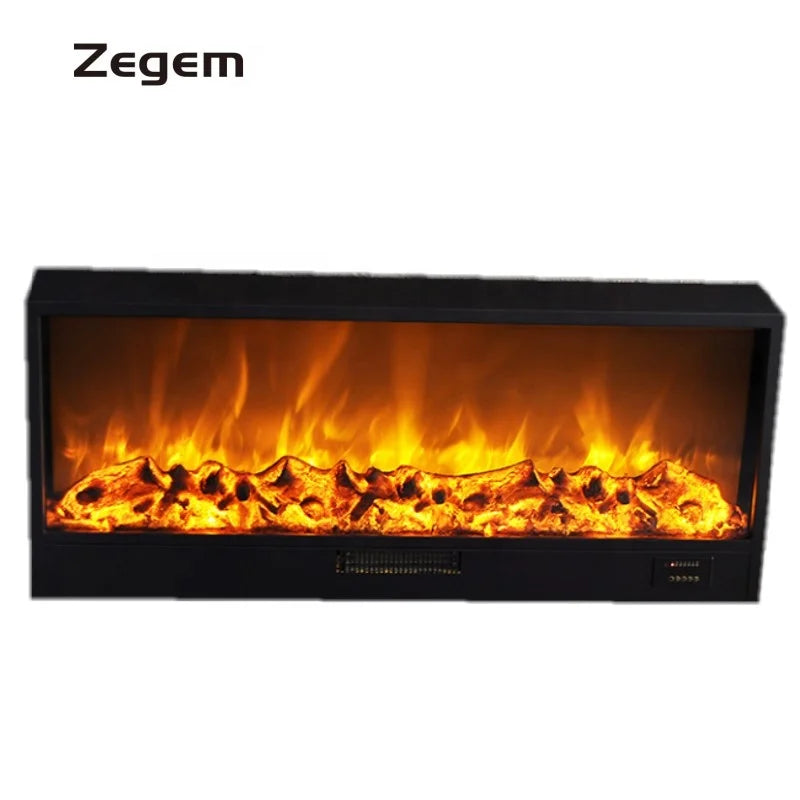 120cm Realistic LED Electric Fireplace 1500W Heating Device Fire Effect Steel Remote Control Insert Household Hotel US-3