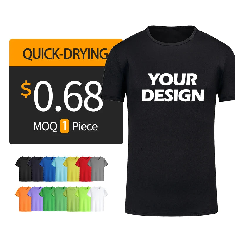 Blank O-Neck Men Cotton Tshirt Polyester Print Customize T-Shirt T Shirts Custom Printing-0