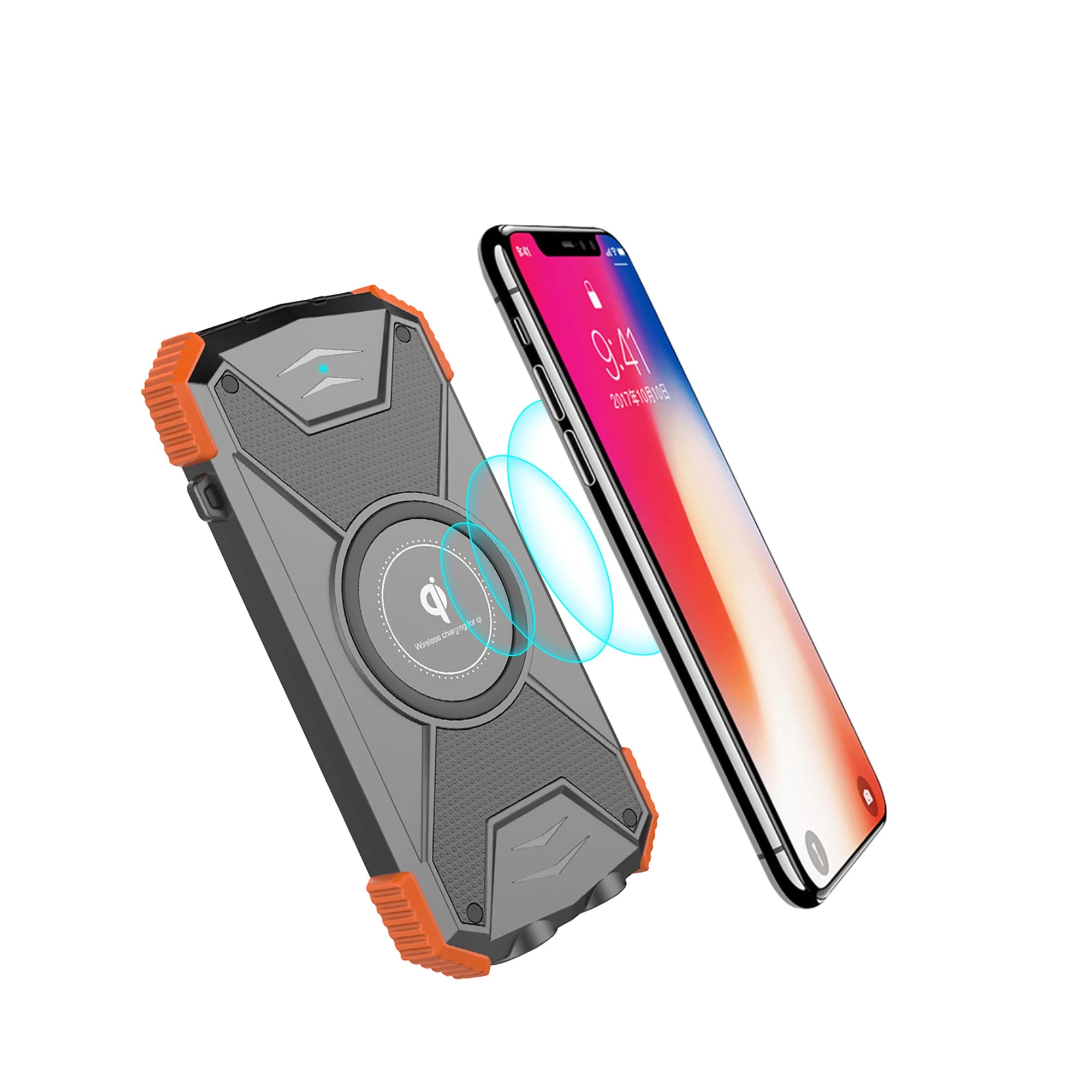 20000mAh Solar Power Bank with External Battery Pack Type C Input Port Dual Flashlight Compass Solar Panel Equipped Power Bank-3