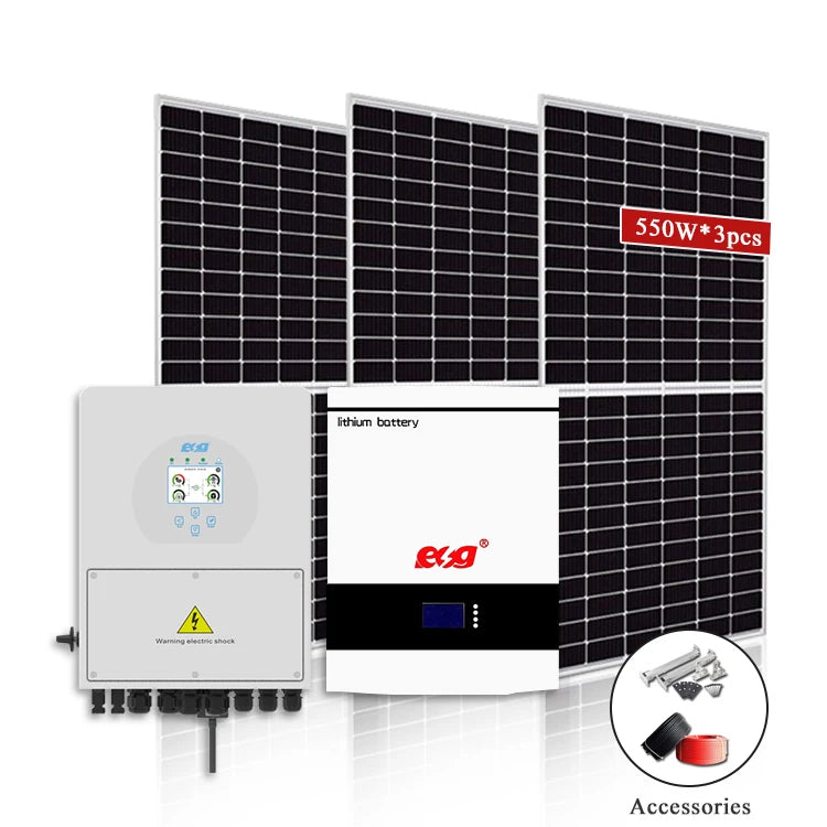 ESG Solar Energy System Home Hybrid Solar Power Systems 1KW 5KW 10KW 20KW Off Grid Solar Panel 5 kw Solar System-2