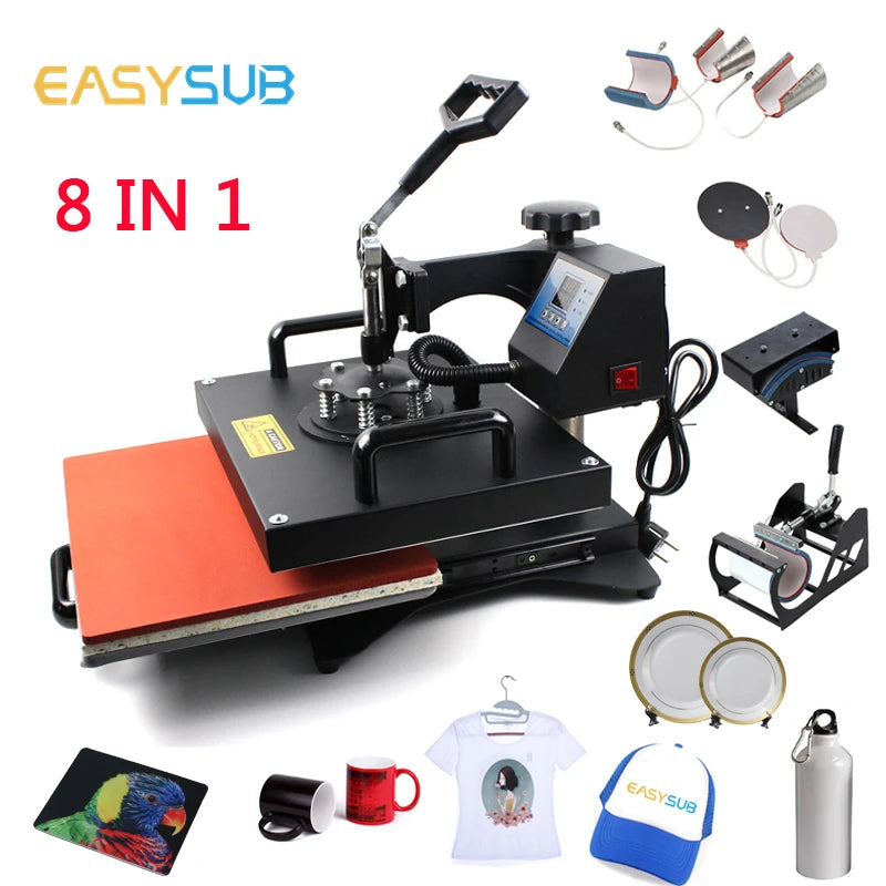 29x38cm Combo Heat Press Machine 8 in 1 Multifunctional Heat Press Sublimation Tumblers for Tshirt for Card /cup/label /cloths-3