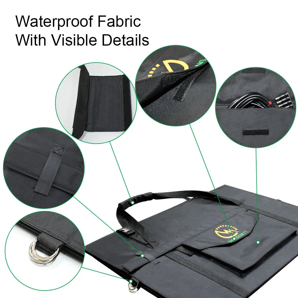180W Foldable Solar Panel with Water Resistant Mono-Crystalline Battery Charger for Outdoor Use-3